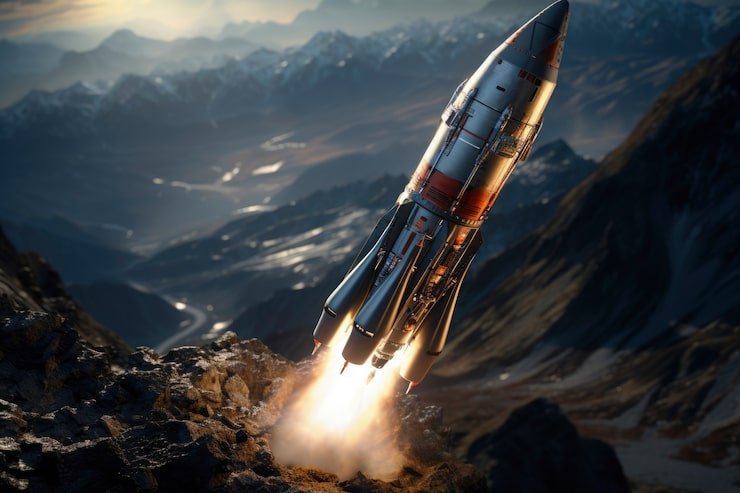 Rocket launch representing technology and innovation